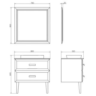 Comforty Зеркало "Империя-80" белый глянец