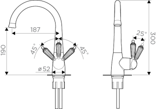 Смеситель для кухни Omoikiri Kanagawa-SI