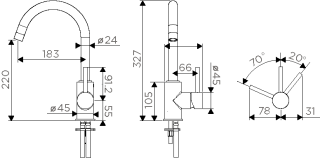 Смеситель для кухни Omoikiri Shinagawa-BE