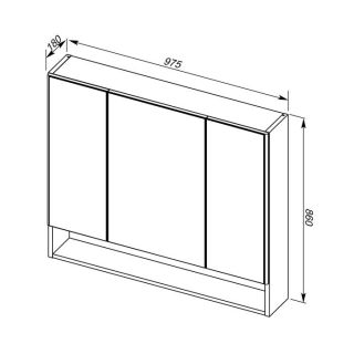 Зеркало-шкаф Aquanet Виго 100 сине-серый