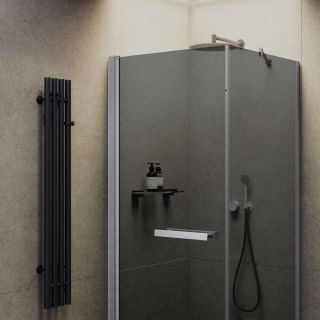 Душевой уголок MaybahGlass MGY-1348-5 100x100см хром матовый/графит