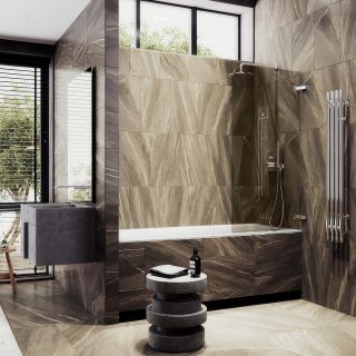 Шторка на ванну MaybahGlass MGV-651-4 70см хром глянцевый