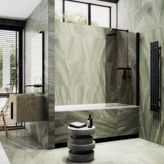 Шторка на ванну MaybahGlass MGV-789-6 80см чёрный