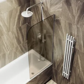 Шторка на ванну MaybahGlass MGV-138-5у 54см хром матовый