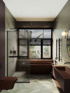 Душевая перегородка MaybahGlass MGD-728-6у 79см чёрный