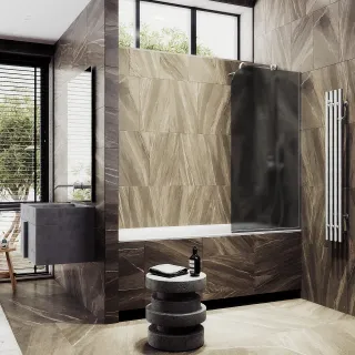 Шторка на ванну MaybahGlass MGV-133-5у 44см хром матовый