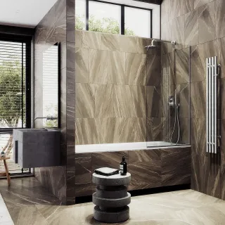 Шторка на ванну MaybahGlass MGV-131-5у 34см хром матовый