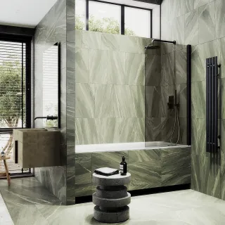 Шторка на ванну MaybahGlass MGV-601-6 40см чёрный