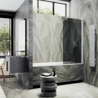 Шторка на ванну MaybahGlass MGV-603-1 40см белый