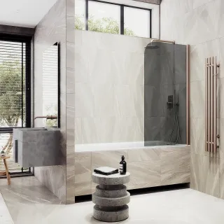 Шторка на ванну MaybahGlass MGV-613-2 60см бронза