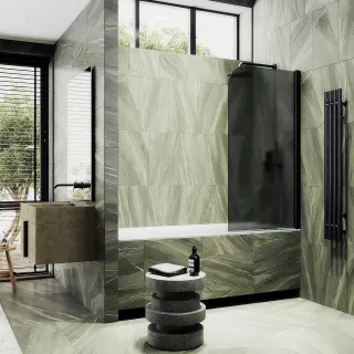 Шторка на ванну MaybahGlass MGV-624-6 80см чёрный