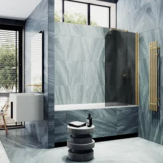 Шторка на ванну MaybahGlass MGV-609-3 50см золото