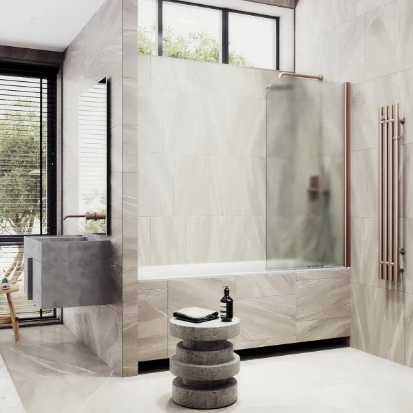 Шторка на ванну MaybahGlass MGV-621-2 80см бронза