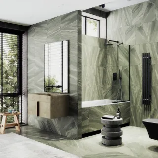 Шторка на ванну MaybahGlass MGV-61-6у 50см чёрный