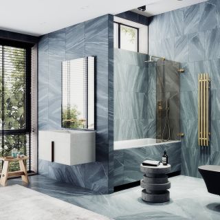 Шторка на ванну MaybahGlass MGV-652-3 70см золото