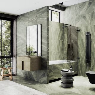 Шторка на ванну MaybahGlass MGV-653-6 70см чёрный