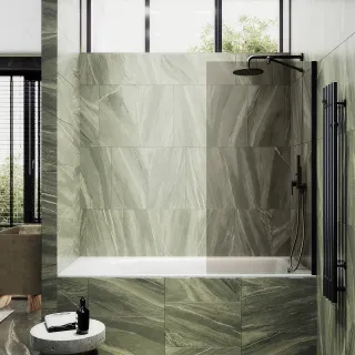 Шторка на ванну MaybahGlass MGV-66-6ш 40см чёрный