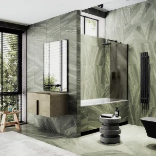 Шторка на ванну MaybahGlass MGV-249-6ш 30см чёрный