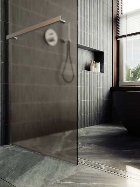 Душевая перегородка MaybahGlass MGD-728-5ш 79см хром матовый