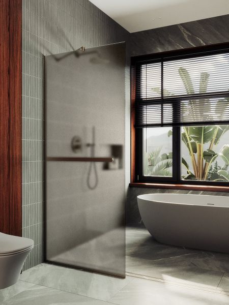 Душевая перегородка MaybahGlass MGD-728-2у 79см бронза