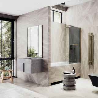 Шторка на ванну MaybahGlass MGV-767-2 40см бронза