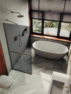 Душевая перегородка MaybahGlass MGD-729-2у 79см бронза