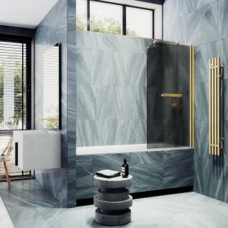 Шторка на ванну MaybahGlass MGV-774-3 50см золото