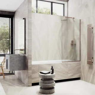 Шторка на ванну MaybahGlass MGV-143-2у 64см бронза