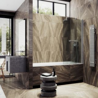 Шторка на ванну MaybahGlass MGV-769-5 40см хром матовый