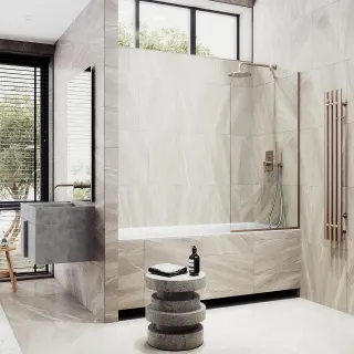 Шторка на ванну MaybahGlass MGV-62-2у 40см бронза