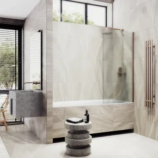 Шторка на ванну MaybahGlass MGV-91-2ш 50см бронза