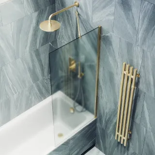 Шторка на ванну MaybahGlass MGV-90-3ш 40см золото