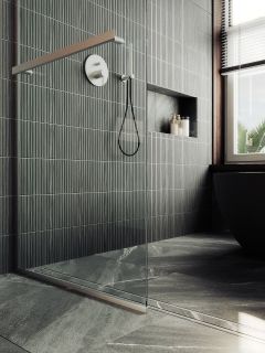 Душевая перегородка MaybahGlass MGD-726-5у 79см хром матовый