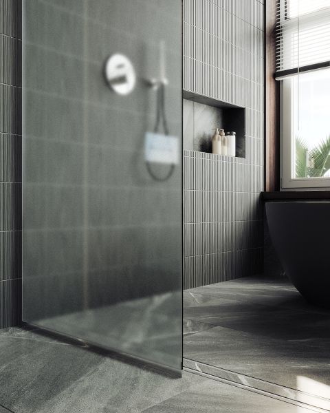 Душевая перегородка MaybahGlass MGD-700-5у 79см хром матовый