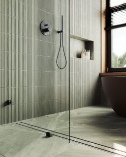 Душевая перегородка MaybahGlass MGD-259-6 79см чёрный