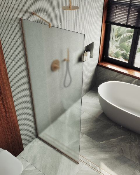 Душевая перегородка MaybahGlass MGD-700-2у 79см бронза