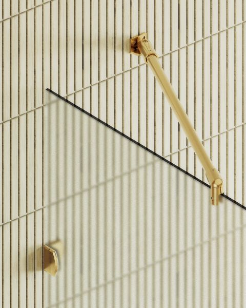 Душевая перегородка MaybahGlass MGD-268-3 79см золото