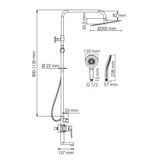 Душевой комплект WasserKRAFT A166.116.101.010.CH хром
