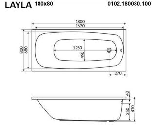 Гидромассажная ванна Whitecross Layla 0102.180080.100.ULTRA.GL 180x80см Ultra золото
