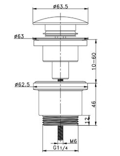 Донный клапан для раковины Raglo R600.01.23 золото