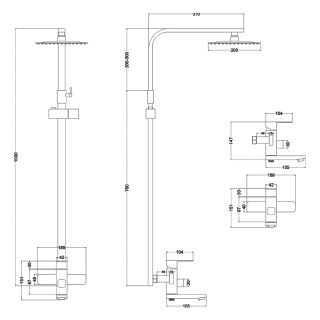 Душевая стойка Melana Stello MELANA-610307-1 сатин