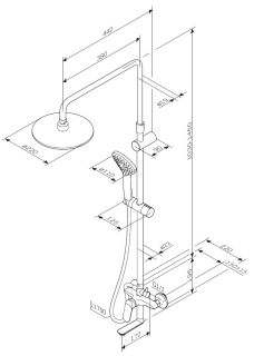 Душевая стойка Am.Pm Sunny чёрный матовый F0785C922