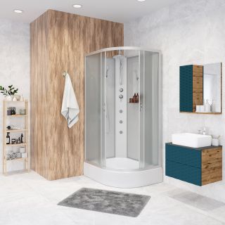 Душевая кабина Niagara NG-33294-14LBKTG с гидромассажем 120x90см серебро/матовое