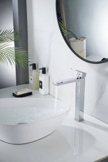 Смеситель для раковины высокий Knotlor KN-24, хром