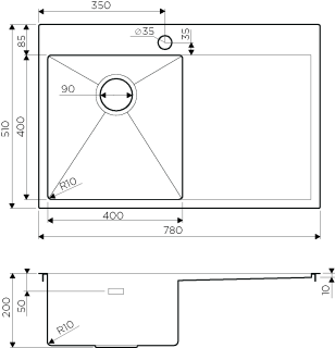 Мойка кухонная Omoikiri Akisame 78-LG-L нерж.сталь/светлое золото