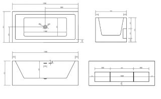 Акриловая ванна ABBER 170x80см AB9339-1.7