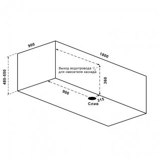 Акриловая ванна Bas Ньюлав 180x90 см