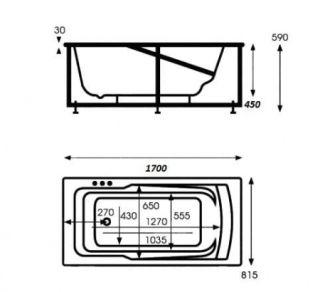 Акриловая ванна VAGNERPLAST MAX ULTRA 170