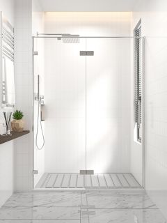 Душевая дверь распашная Veconi Premium Alassio CH, 1500х2000, хром, стекло прозрачное осветленное