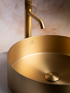 Раковина AltroBagno Luna 001001 OrSp из нержавеющей стали золото матовое
